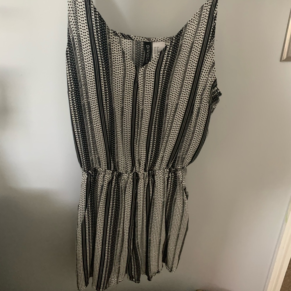 Black and white short jumpsuit